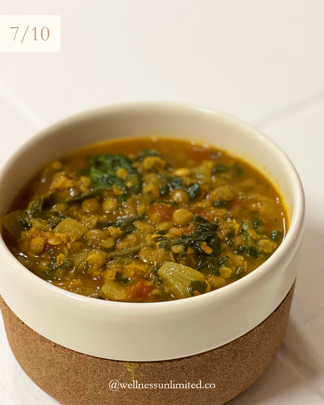warm winter soup 7: Saag Dal recipe