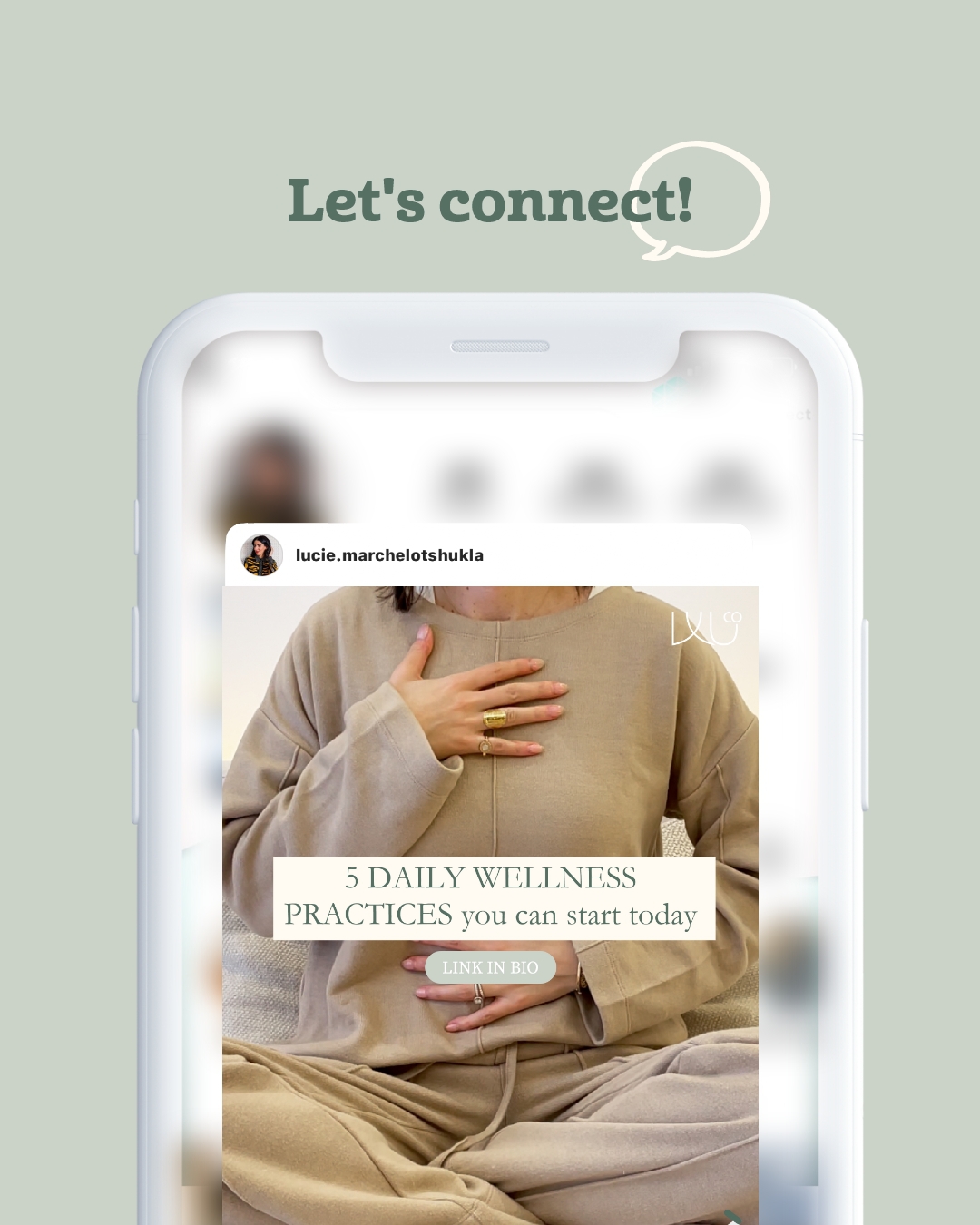Connect with me on my wellness and health coaching Instagram