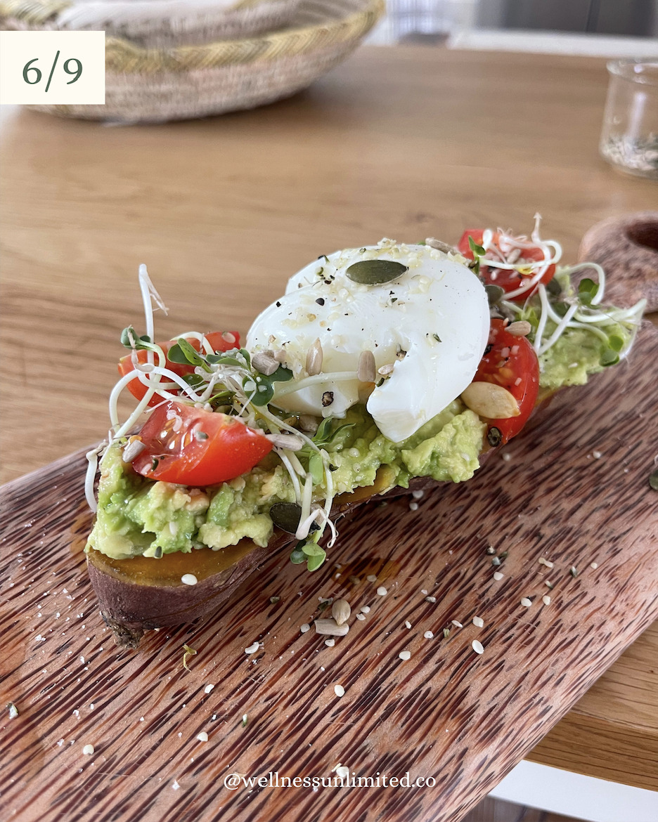 Sweet potato avocado & egg ‘toast’