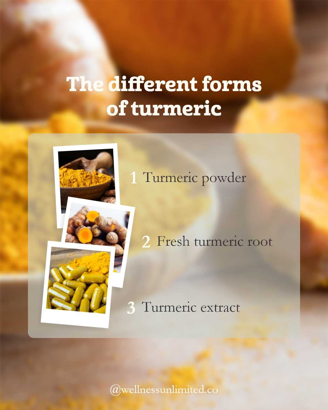 different forms of turmeric